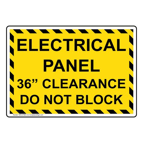 electrical box signs|electrical panel clearance sign.